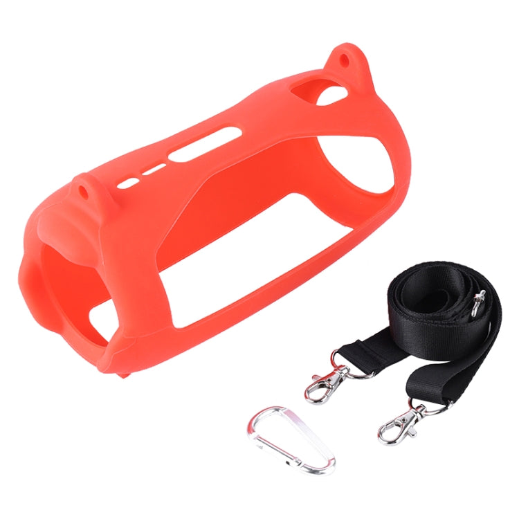 For JBL Pulse 5 Colorful Light Effect Bluetooth Speaker Silicone Case with Shoulder Strap(Red)
