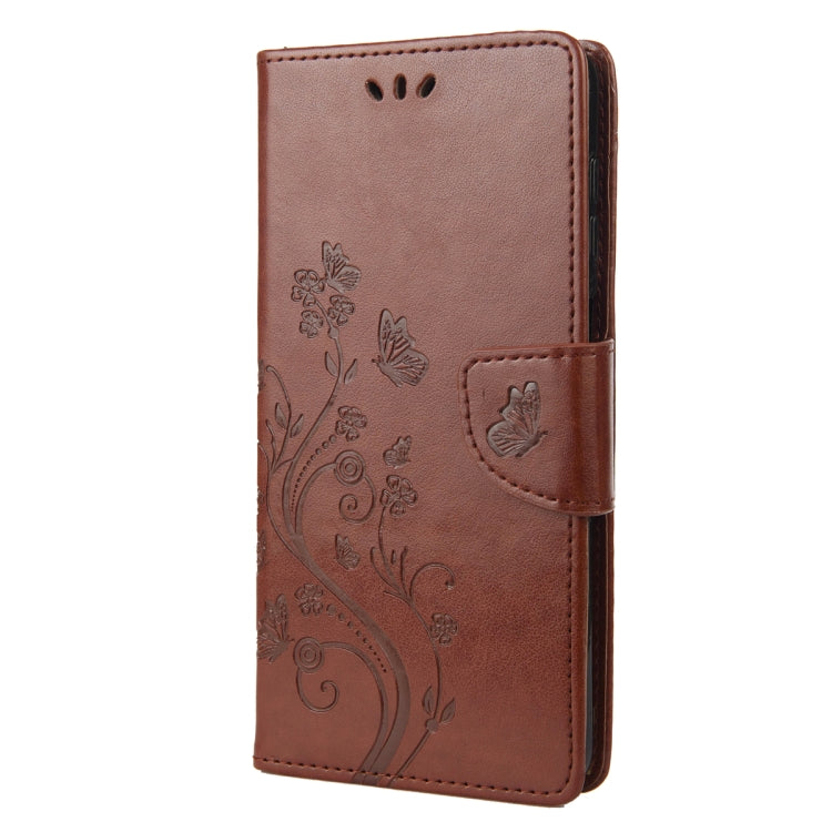 For Google Pixel 7a Butterfly Flower Pattern Flip Leather Phone Case(Brown)