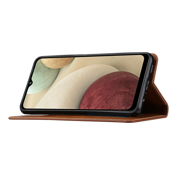 For Samsung Galaxy A34 5G Knead Skin Texture Flip Leather Phone Case(Brown)