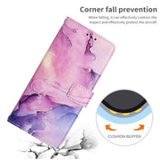 For Xiaomi 13 Crossbody Painted Marble Pattern Leather Phone Case(Purple)