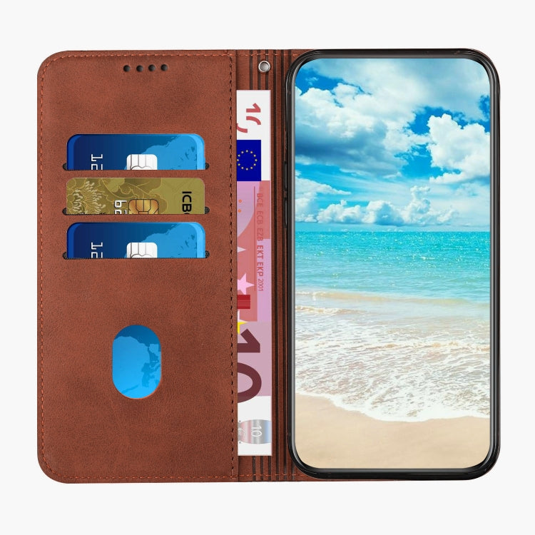 For Xiaomi Redmi Note 12 Pro+ Global / Note 12 Explorer Diamond Pattern Skin Feel Magnetic Leather Phone Case(Brown)