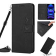 For Xiaomi Redmi Note 12 Global / Poco X5 5G Skin Feel Heart Pattern Leather Phone Case with Lanyard(Black) - free shipping - PMC TechLife - Order now!