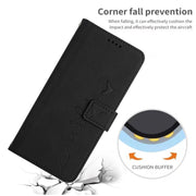 For Xiaomi Redmi Note 12 Global / Poco X5 5G Skin Feel Heart Pattern Leather Phone Case with Lanyard(Black)