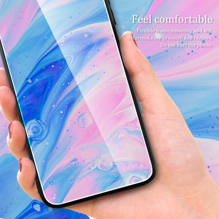 For Xiaomi Redmi 12C Marble Pattern Glass Phone Case(Water Waves)