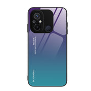 For Xiaomi Redmi 12C Gradient Color Glass Phone Case(Aurora Blue)