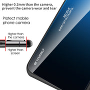 For Xiaomi Redmi 12C Gradient Color Glass Phone Case(Blue Black)