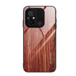 For Xiaomi Redmi 12C Wood Grain Glass Phone Case(Coffee) - Xiaomi Cases by PMC TechLife | Online Shopping South Africa | PMC TechLife
