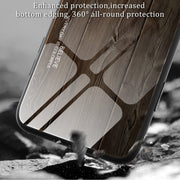 For Xiaomi Redmi 12C Wood Grain Glass Phone Case(Coffee)