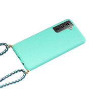 For Samsung Galaxy A54 5G Wheat Straw Material + TPU Phone Case with Lanyard(Green)