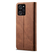 For Xiaomi Poco X5 Pro 5G / Redmi Note 12 Pro Speed Denim Texture Leather Phone Case(Brown)