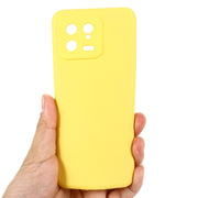 For Xiaomi 13 Pure Color Liquid Silicone Shockproof Phone Case(Yellow)