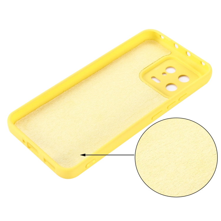 For Xiaomi 13 Pure Color Liquid Silicone Shockproof Phone Case(Yellow)