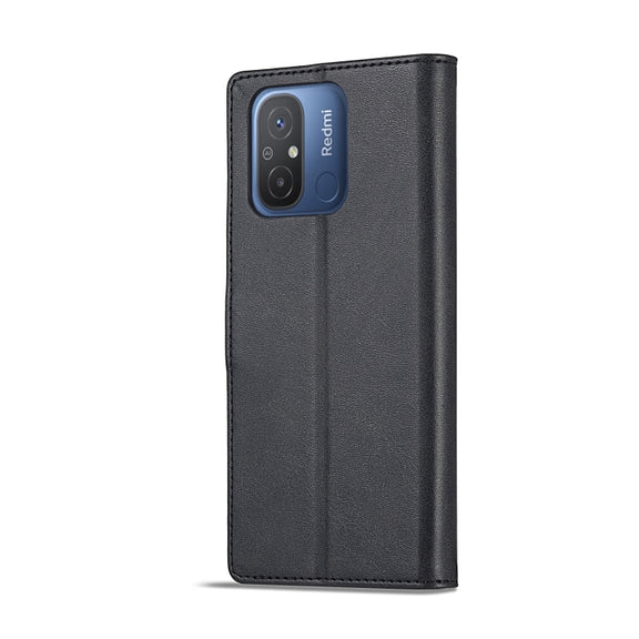 For Xiaomi Redmi 12C/11A Global LC.IMEEKE Calf Texture Horizontal Flip Leather Case(Black)