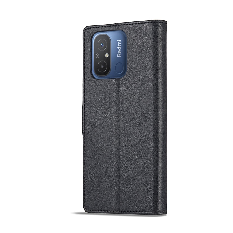 For Xiaomi Redmi 12C/11A Global LC.IMEEKE Calf Texture Horizontal Flip Leather Case(Black)