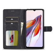 For Xiaomi Redmi 12C/11A Global LC.IMEEKE Calf Texture Horizontal Flip Leather Case(Black)