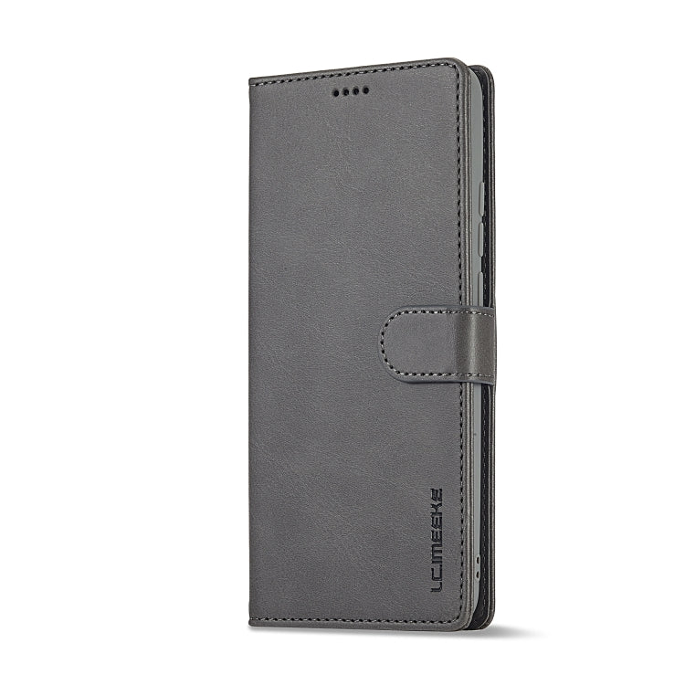 For Xiaomi Redmi Note 12 Pro+ LC.IMEEKE Calf Texture Horizontal Flip Leather Case(Grey)