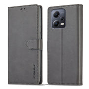 For Xiaomi Redmi Note 12 Pro+ LC.IMEEKE Calf Texture Horizontal Flip Leather Case(Grey)