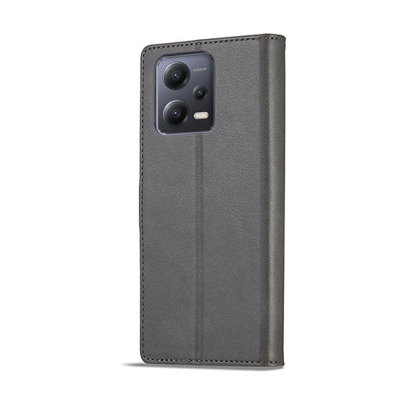 For Xiaomi Redmi Note 12 Pro+ LC.IMEEKE Calf Texture Horizontal Flip Leather Case(Grey)