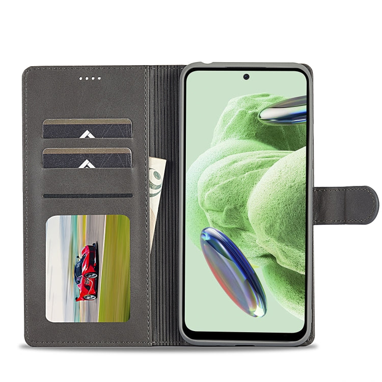 For Xiaomi Redmi Note 12 Pro+ LC.IMEEKE Calf Texture Horizontal Flip Leather Case(Grey)