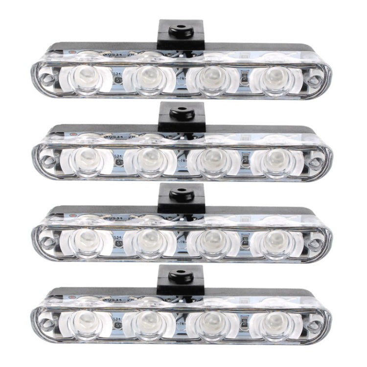4 in 1 Car 16LEDs Grille Flash Lights Warning Lights with Wireless Remote Control(White Blue)