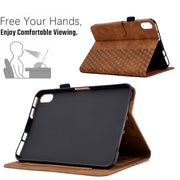 For iPad mini 6 / mini 2024 Rhombus Embossed Leather Smart Tablet Case(Brown)