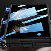 For Xiaomi Mix Fold 2 GKK Magnetic Hinge Flip Leather Phone Case with Holder(Carbon Fibre)