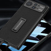 For Xiaomi Mix Fold 2 GKK Magnetic Hinge Flip Leather Phone Case with Holder(Carbon Fibre)