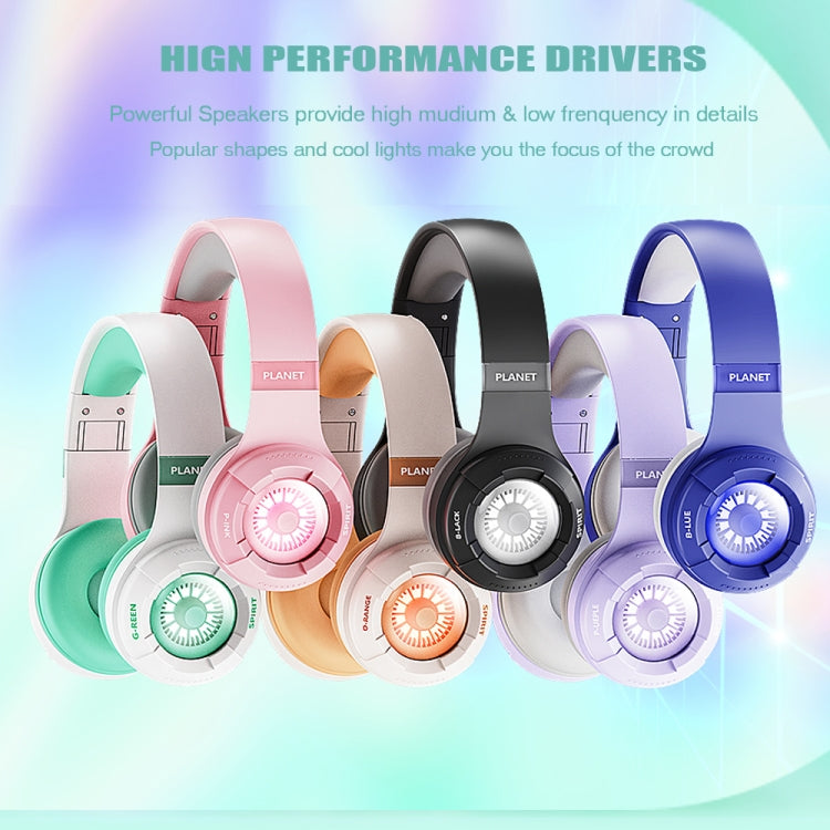 KE25 RGB Light Wireless Stereo Music Bluetooth Headset(Orange)