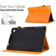 For Samsung Galaxy Tab A7 T500 / T505 2020 Rhombus Embossed Leather Smart Tablet Case(Khaki)