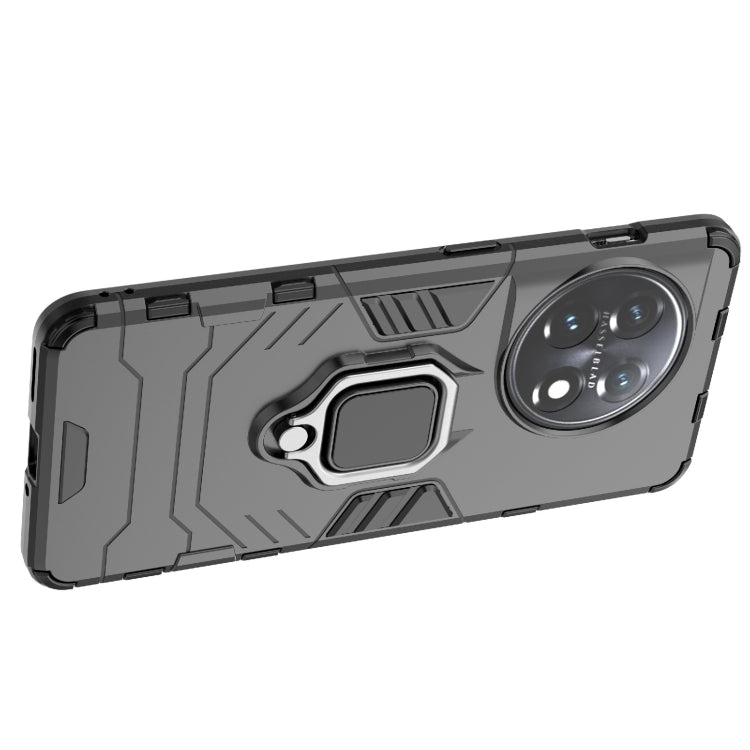 For OnePlus 11 5G Magnetic Ring Holder PC + TPU Phone Case(Black)