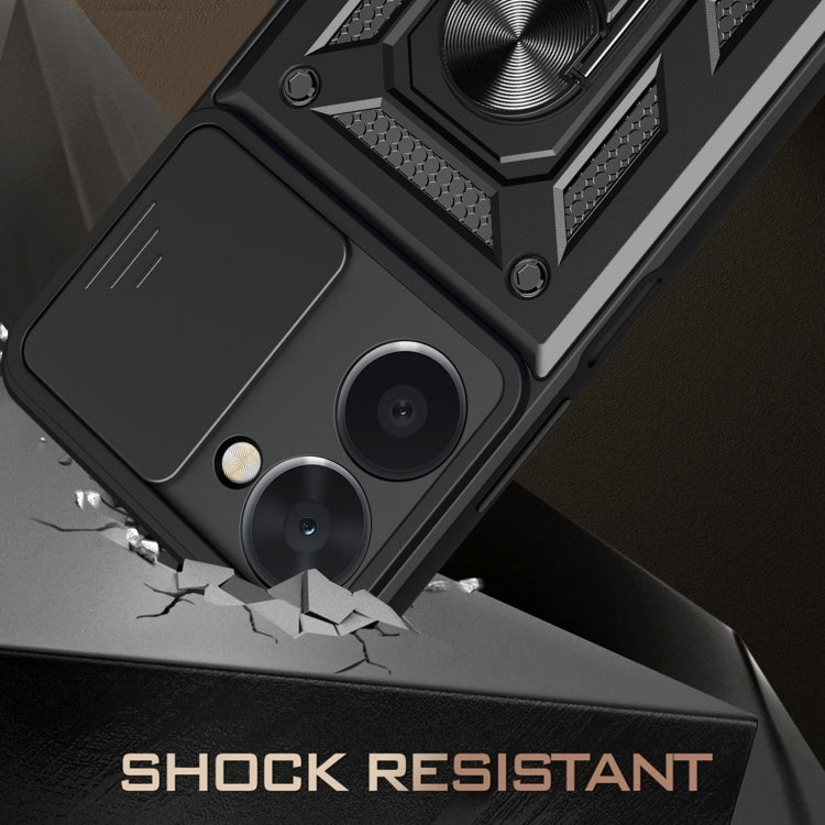 For Realme C33 4G Sliding Camera Cover Design Phone Case(Black)