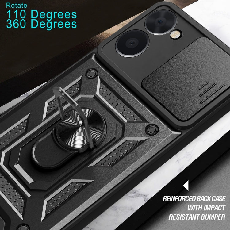 For Realme C33 4G Sliding Camera Cover Design Phone Case(Black)