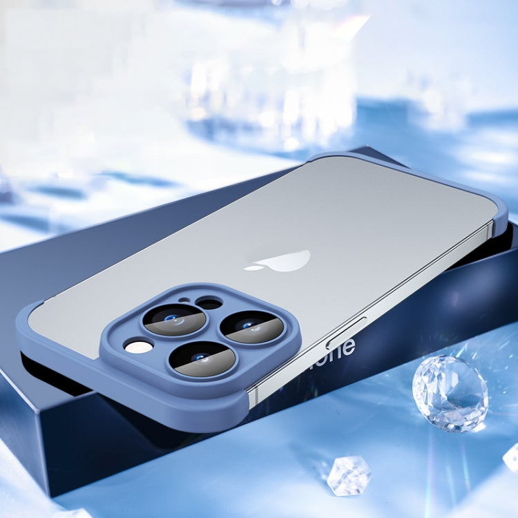 For iPhone 14 Pro Four Corners + Camera TPU Phone Protective Frame(Blue)