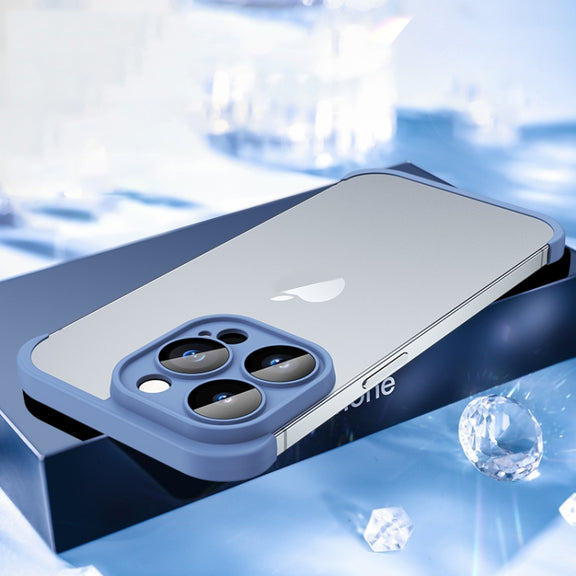 For iPhone 14 Pro Four Corners + Camera TPU Phone Protective Frame(Blue)