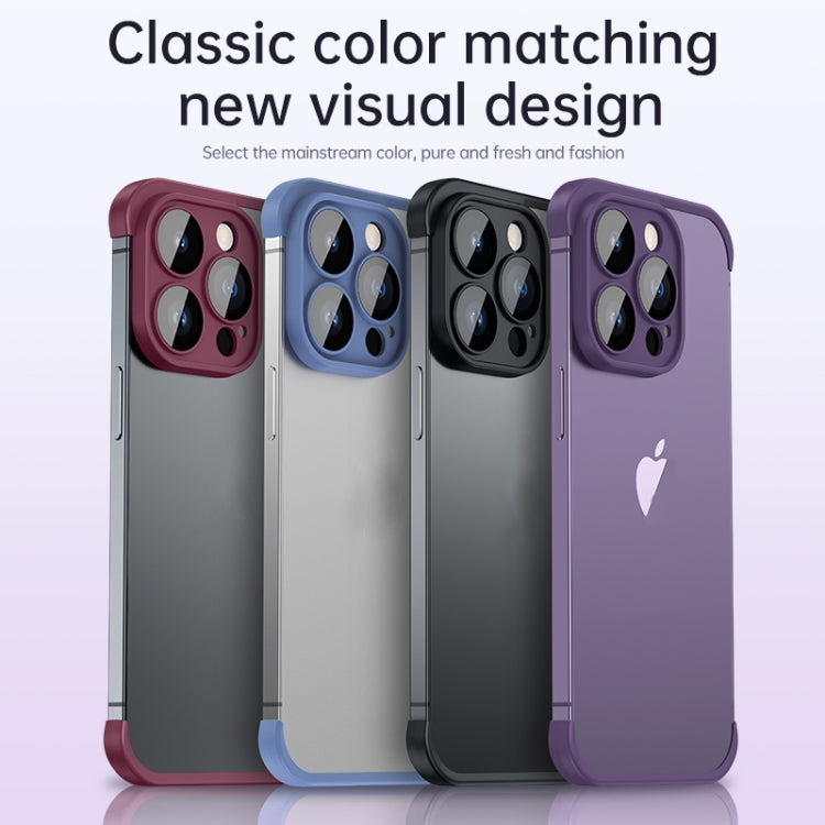 For iPhone 14 Pro Four Corners + Camera TPU Phone Protective Frame(Blue)