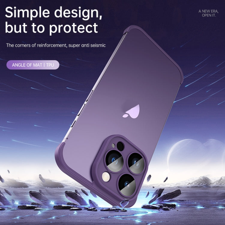 For iPhone 14 Pro Four Corners + Camera TPU Phone Protective Frame(Blue)