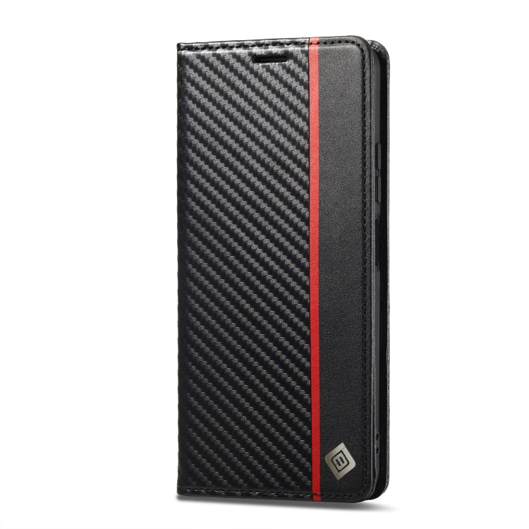 For Xiaomi Poco X5 Pro/Redmi Note 12 Pro 5G LC.IMEEKE Carbon Fiber Texture Flip Leather Phone Case(Vertical Black)