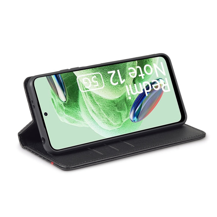 For Xiaomi Poco X5 Pro/Redmi Note 12 Pro 5G LC.IMEEKE Carbon Fiber Texture Flip Leather Phone Case(Vertical Black)