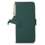 For Xiaomi Redmi 12C / Redmi 11A Genuine Leather Magnetic RFID Leather Phone Case(Green)