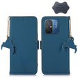 For Xiaomi Redmi 12C / Redmi 11A Genuine Leather Magnetic RFID Leather Phone Case(Blue) - free shipping - PMC TechLife - Order now!