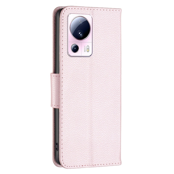 For Xiaomi 13 Lite / Civi 2 Litchi Texture Pure Color Leather Phone Case(Rose Gold)