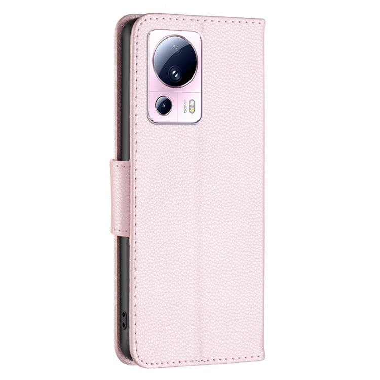For Xiaomi 13 Lite / Civi 2 Litchi Texture Pure Color Leather Phone Case(Rose Gold)