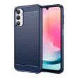 For Samsung Galaxy A24 4G Brushed Texture Carbon Fiber TPU Phone Case(Blue) - free shipping - PMC TechLife - Order now!