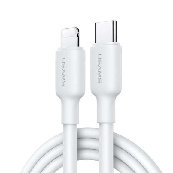 USAMS US-SJ610 U84 PD20W USB-C / Type-C to 8 Pin Charging Data Cable, Cable Length:1m(White)