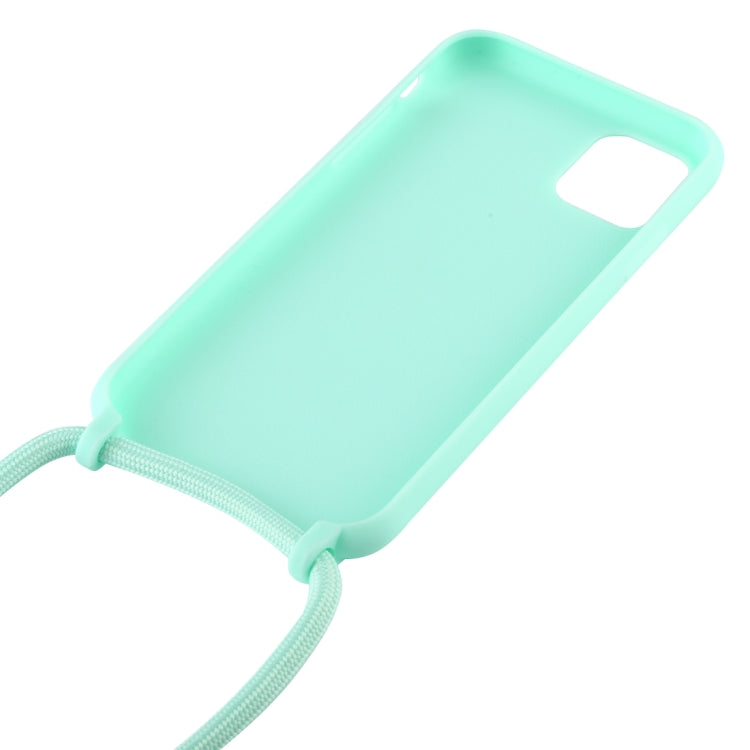For iPhone 11 Candy Color TPU Protective Case with Lanyard(Black)