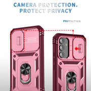 For Samsung Galaxy A54 5G Sliding Camshield TPU + PC Phone Case(Pink+Red)