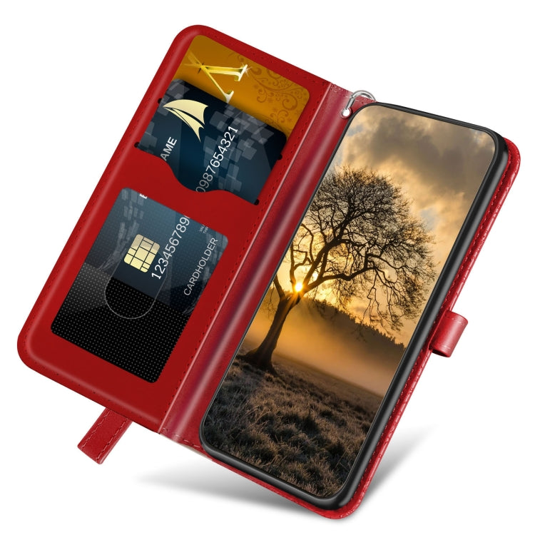 For Xiaomi Poco X5 Life Tree Embossing Pattern Leather Phone Case(Red)