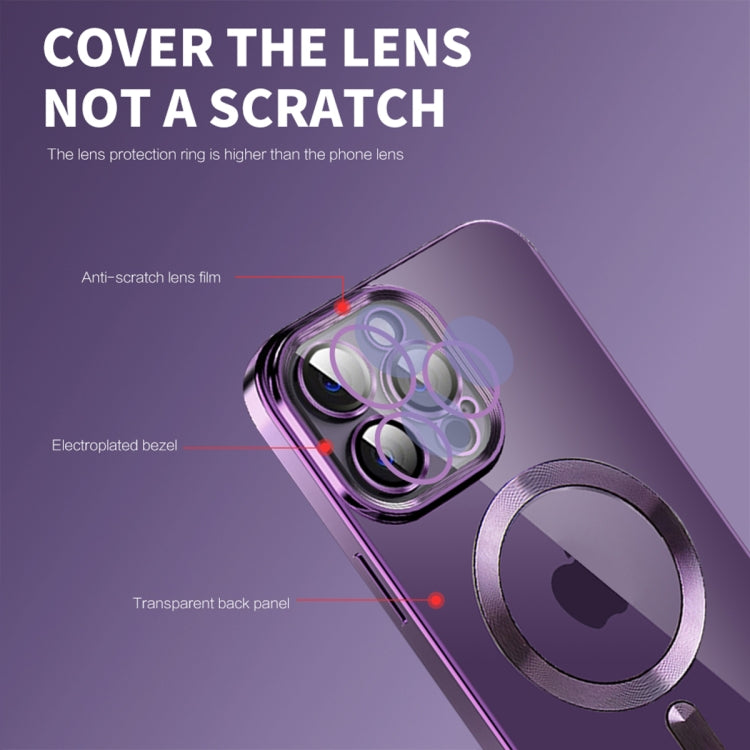 For iPhone 11 CD Texture Plating TPU MagSafe Phone Case with Lens Film(Black)