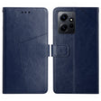 For Xiaomi Redmi Note 12 4G Global HT01 Y-shaped Pattern Flip Leather Phone Case(Blue) - free shipping - PMC TechLife - Order now!