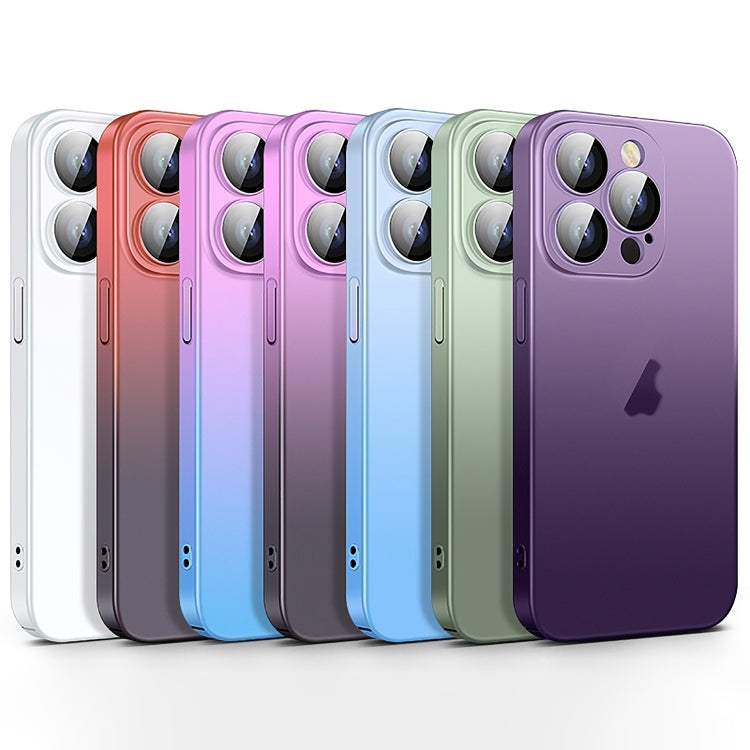 For iPhone 13 Skin Feel Frosted Gradient Phone Case(Blue)